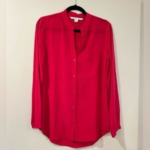 Diane von Furstenberg Gilmore Blouse- Fuchsia Berry sz2